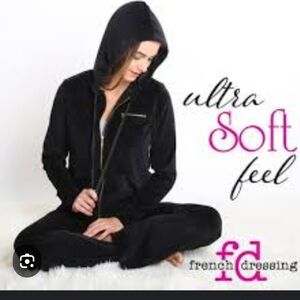 French Dressing Black Women's Pajama Hoodie XL